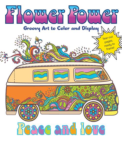 Flower Power Groovy Art To Color And Display Paperback Walmart