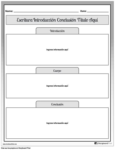 Hojas De Trabajo Gratuitas De Introducci N Y Conclusi N De Escritura