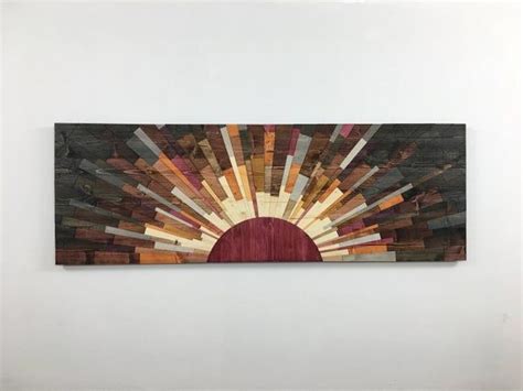 Sun Wood Art 60x20 Edge Of The Day 2D Or 3d Etsy Wood Wall Art