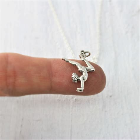 Sterling Silver Gymnast Charm Necklace Gymnastics Gifts For Etsy