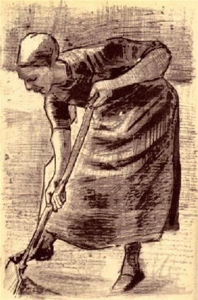 Peasant Woman Carrying a Sheaf of Grain高清大图赏析 梵高真迹扫描完整全图下载 寻古文化