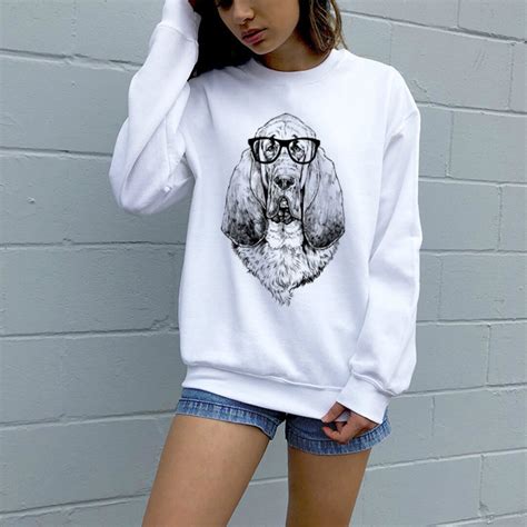 Bloodhound Sweatshirt Hipster Blood Hound Dog Hoodie Glasses Nerdy