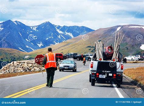 Rocky Mountain Colorado Road Renovation in Progress Editorial Photo ...