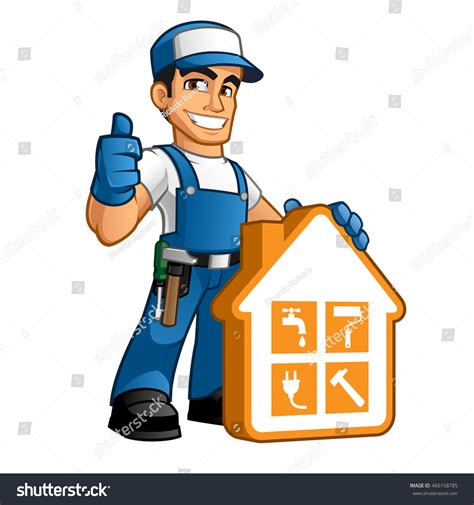 Handyman Wearing Work Clothes Belt Tool Stock Vector 466158785