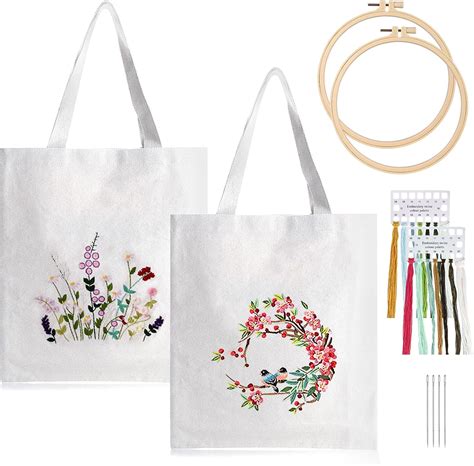 Canvas Tasche Stickerei Set Pcs Canvas Tote Bag Stickset Mit Muster