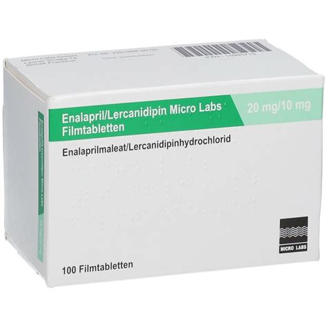 Enalaprillercanidipin Micro Labs 20 Mg10 Mg 100 St Mit Dem E Rezept