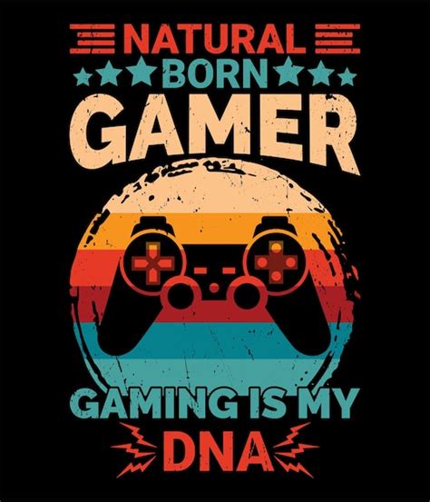 Premium Vector Gamer DNA Retro Vintage T Shirt Design