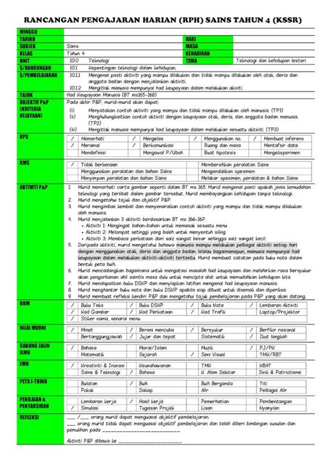 PDF RANCANGAN PENGAJARAN HARIAN RPH SAINS PDF FileMurid Membuat