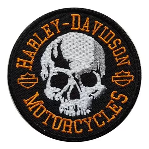 Parche Bordado Harley Davidson Calavera Motorcycles Cr Neo