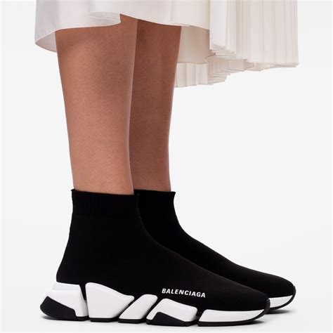 Gi Y Balenciaga Wmns Speed Traine Knit Black White W