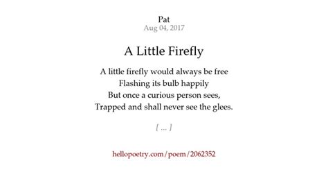 A Little Firefly By Someone Hello Poetry