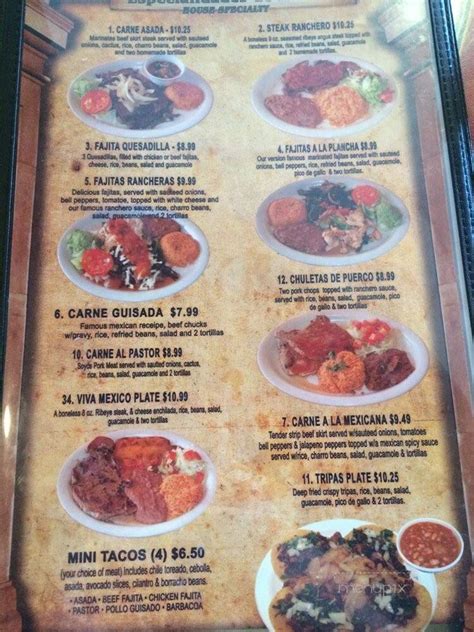 Menu Of Chile Verde Mexican Restaurant In San Antonio Tx 78263