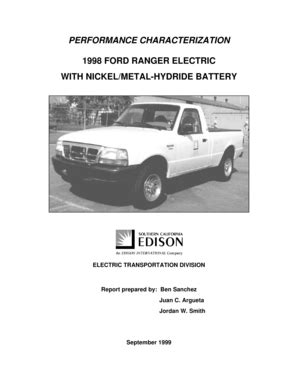 Fillable Online Www1 Eere Energy 1998 Ford Ranger Performance