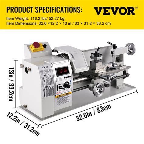 Vevor Mini Metal Lathe X Inch Metal Lathe Machine Prm Variable