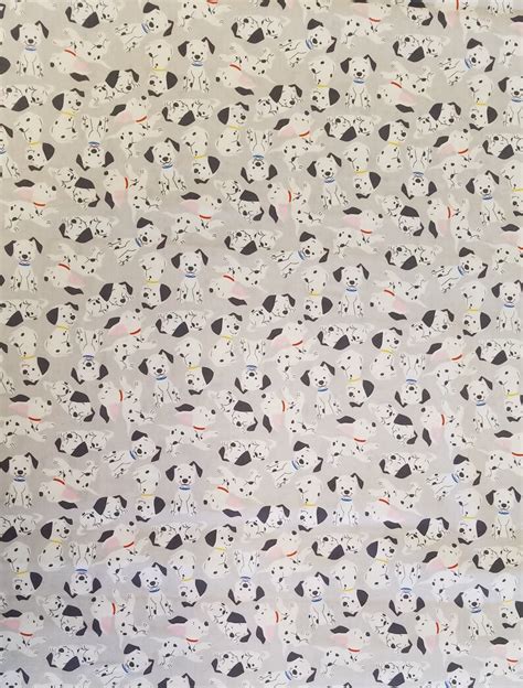 101 Dalmatians Tossed Fabric By The Yard 100 Cotton Etsy