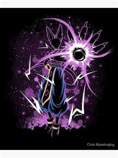 Beerus God Of Destruction Dragonball Super Black Themed Sticker For