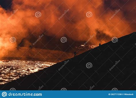 Fagradalsfjall Volcano Eruption in Iceland Stock Photo - Image of ...