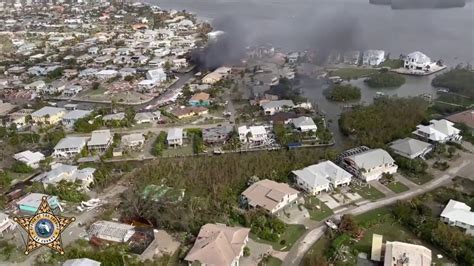 Aerial Video Shows Hurricane Ian Aftermath In Lee County Florida Youtube