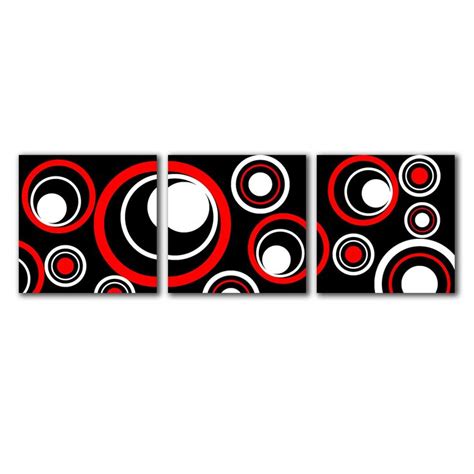 Spirit Up Art Huge Red And Black And White Abstract Art Circles Picture