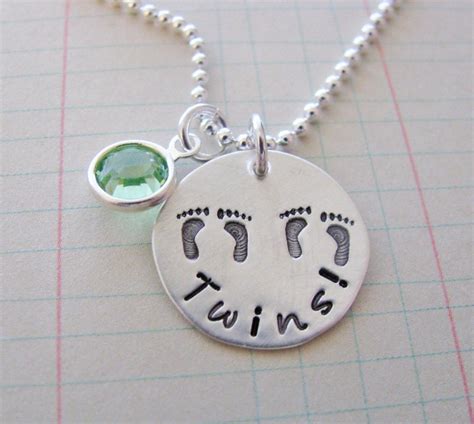 Custom Silver Twins Necklace With Birthstone