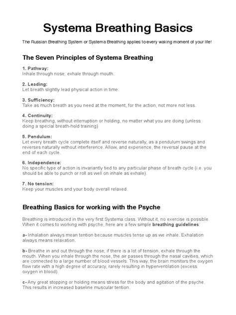 Systema Breathing | PDF | Exhalation | Breathing