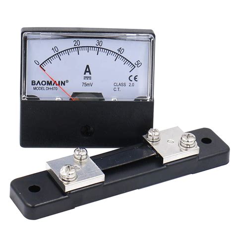 Analog Amp Panel Meter Current Ammeter Dh 670 Dc 0 50a With 75mv Shunt Baomain