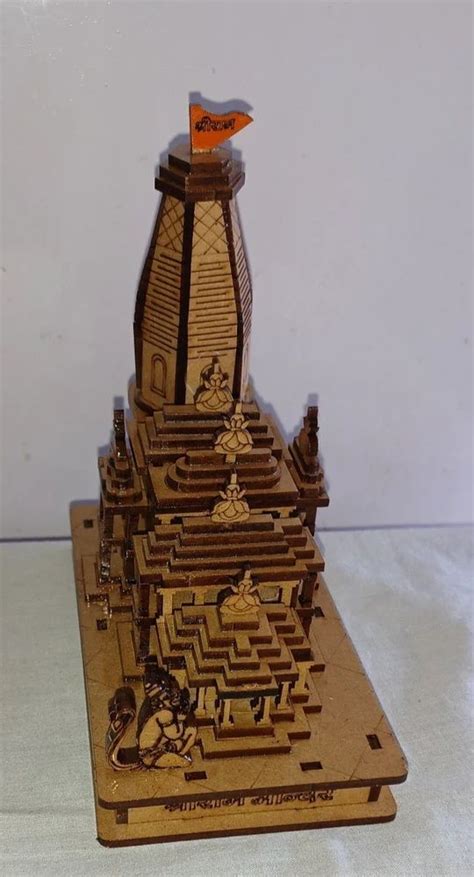 Teak Wood Brown Wooden Ayodhya Ram Mandir D Model For Worship At Rs