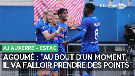 AJ Auxerre ESTAC Lucien Agoumé en conférence de presse à 2 jours du