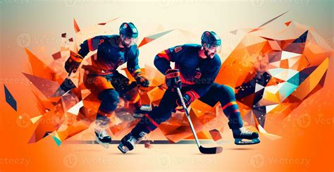 Abstract Panoramic Hockey Background Patterns Triangular Mosaics