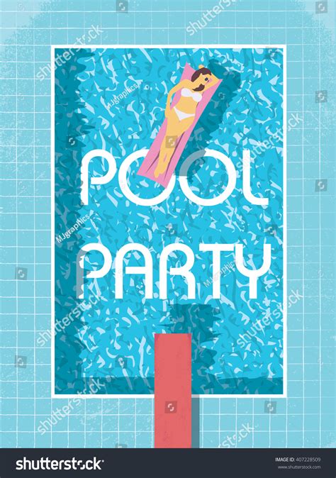 Summer Pool Party Poster Template Sexy Stock Vector 407228509