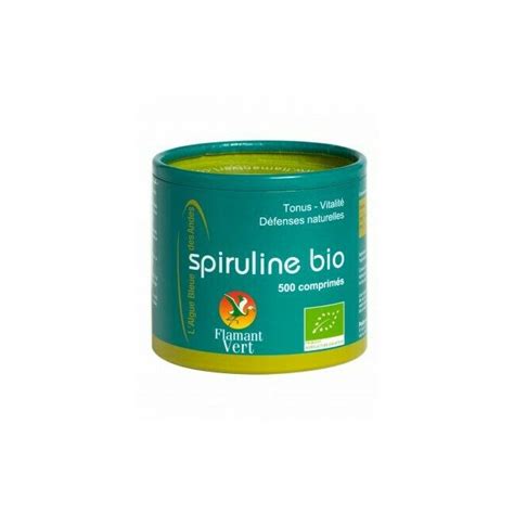 Spiruline Bio Flamant Vert 500 comprimés de 500 mg