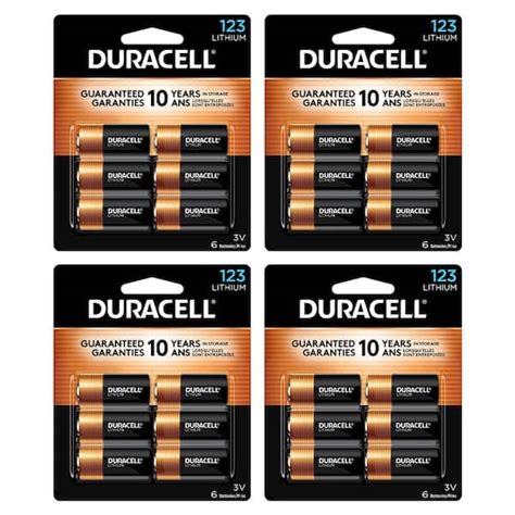 Duracell CR123A 3V Lithium Battery 6 Count Battery Mix Pack 24 Total