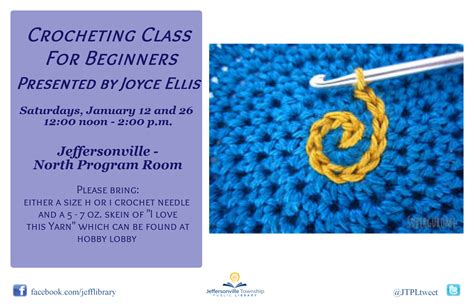 Crochet Class – Jeffersonville Township Public Library Foundation