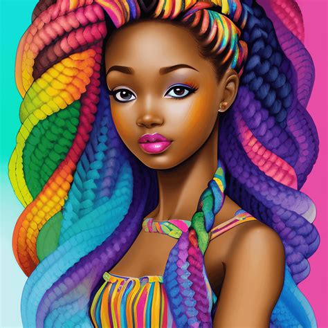 Intricately Rendered Dark Brown Skin Goddess Barbie Style · Creative