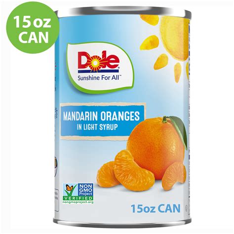 Dole Mandarin Oranges In Light Syrup 15 Oz Can Walmart