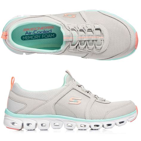 Skechers Damen Sneaker Glide Step Textil Memory Foam Qvc De