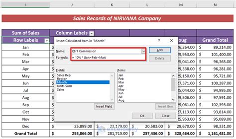 How To Insert A Calculated Item Into Excel Pivot Table