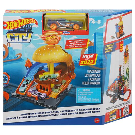 Hot Wheels Downtown Burger Drive Thru Play Set 4 8 1 Each Delivery