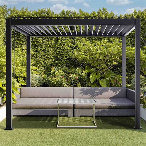 Pergola Bioclimatique Gris Anthracite Triomphe X Cm Aluminium