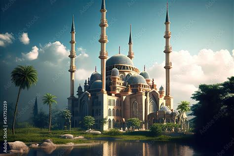 Ilustracja Stock Beautiful Mosque Islamic Background Istanbul Ottoman