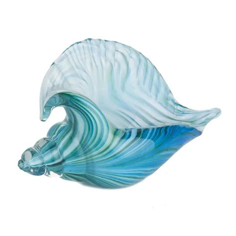 Blue Glass Conch Shell Animal Decor