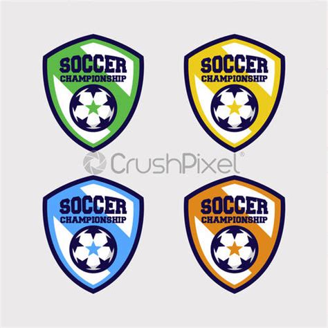 Soccer Logo Or Football Club Sign Badge Set Stock Vector 1864003