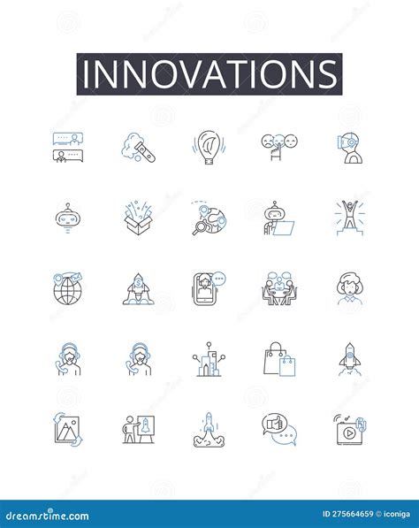 Innovations Line Icons Collection Advancements Progressions