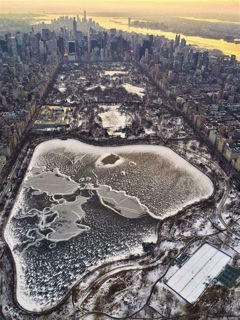 Central park winter view from above