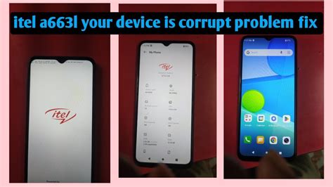 Itel A663l Your Device Is Corrupt Problem Fix 100 Solution Youtube