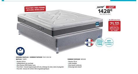 Offre Ensemble Matelas Sommier Tapissier X Cm Chez Gitem