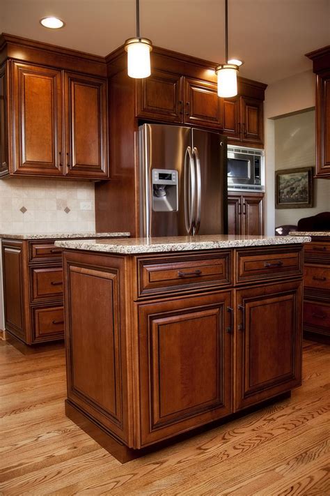 Beautiful Maple Stained Cabinets With Black Glaze In This Plainfield