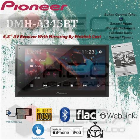 Jual Pioneer Dmh A Bt Bluetooth Head Unit Double Din Tape Mobil A