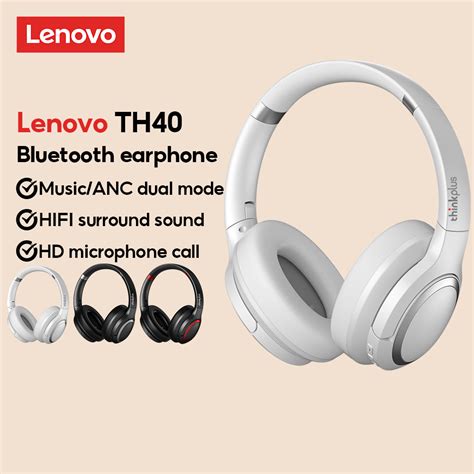 Lenovo Th40 Bluetooth Headphones Wireless Headphone Hd Stereo Low Latency Bluetooth 50 Shopee