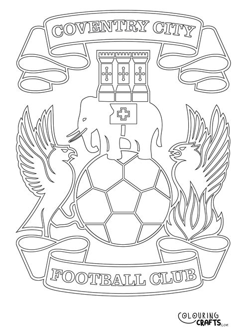 Coventry City Badge Printable Colouring Page Colouring Crafts